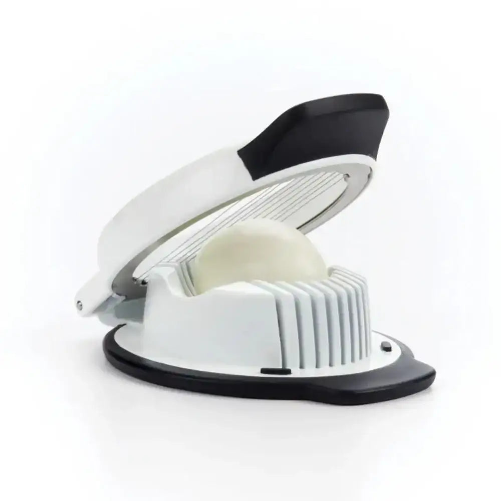 White and black kitchen slicer on a white background