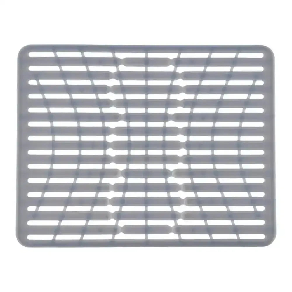 Gray silicone mat with grid pattern on a white background