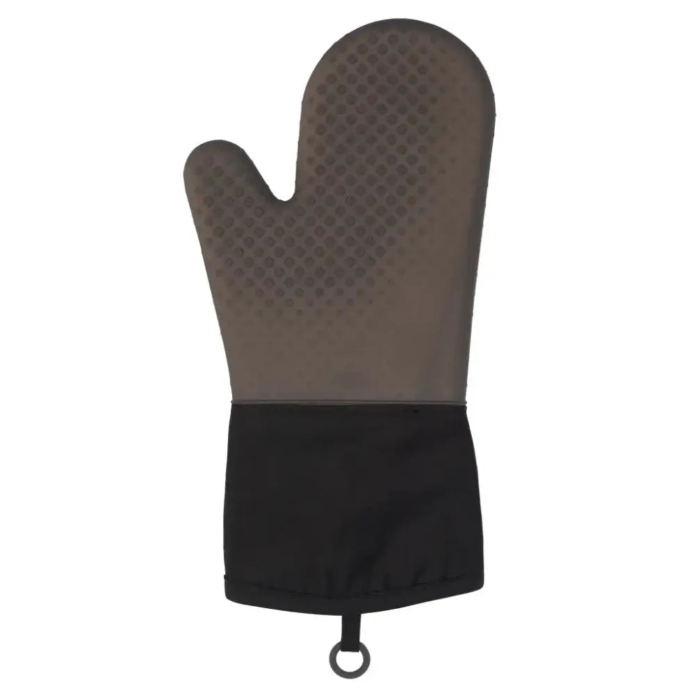 Oxo good grips silicone oven mitt black with textured grip surface and fabric cuff for heat protection