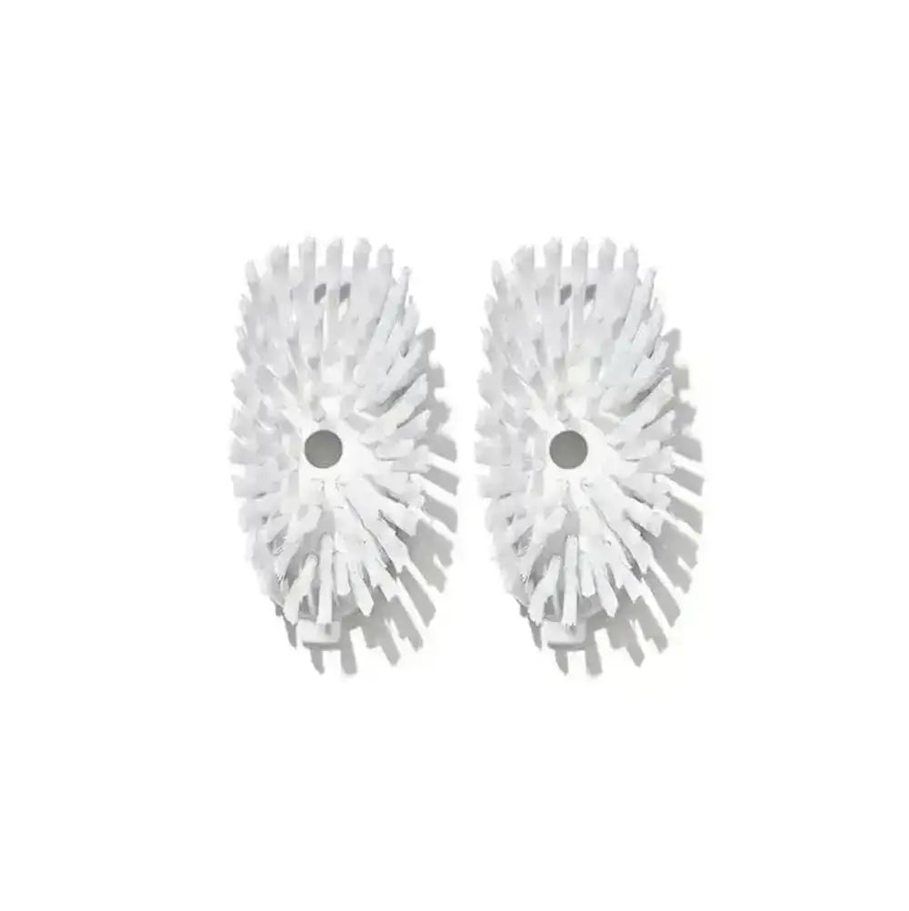 Two white bristle brushes on a white background