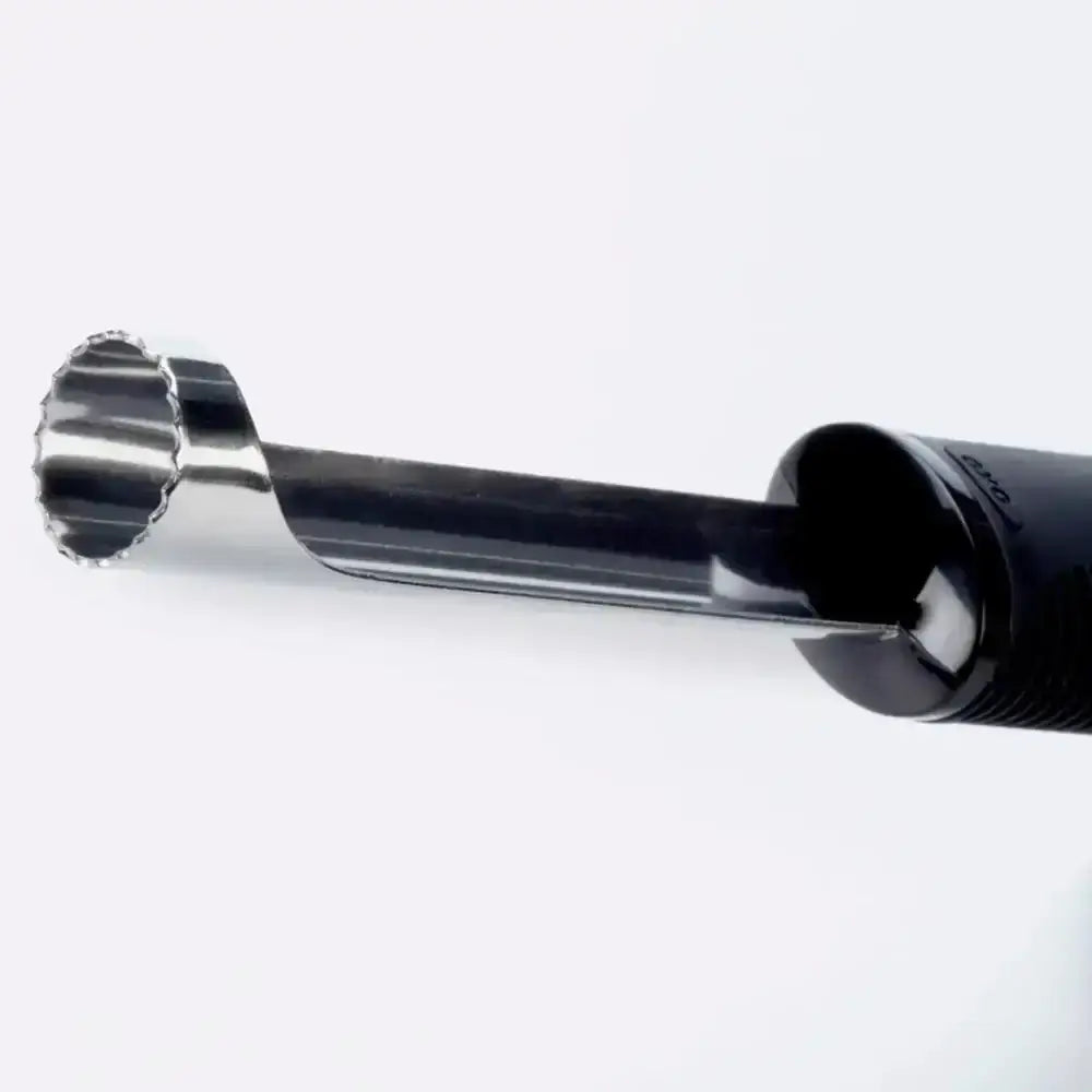 Black and silver kitchen tool on a white background