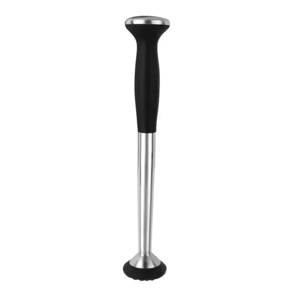Oxo Good Grips stainless steel cocktail muddler with black textured grip handle for easy muddling