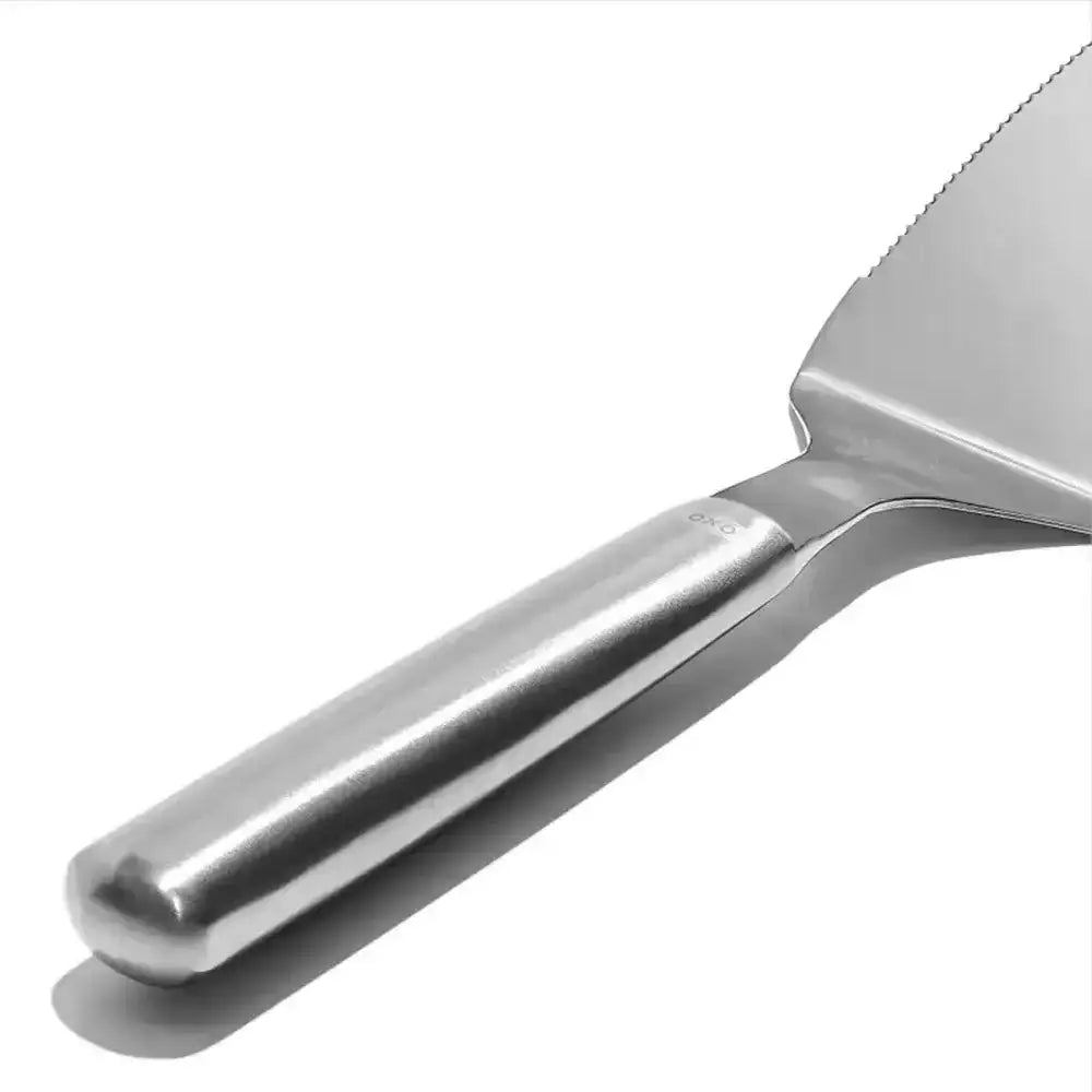 Oxo Good Grips stainless steel pie server and cake lifter with sleek polished finish and serrated edge for serving cakes