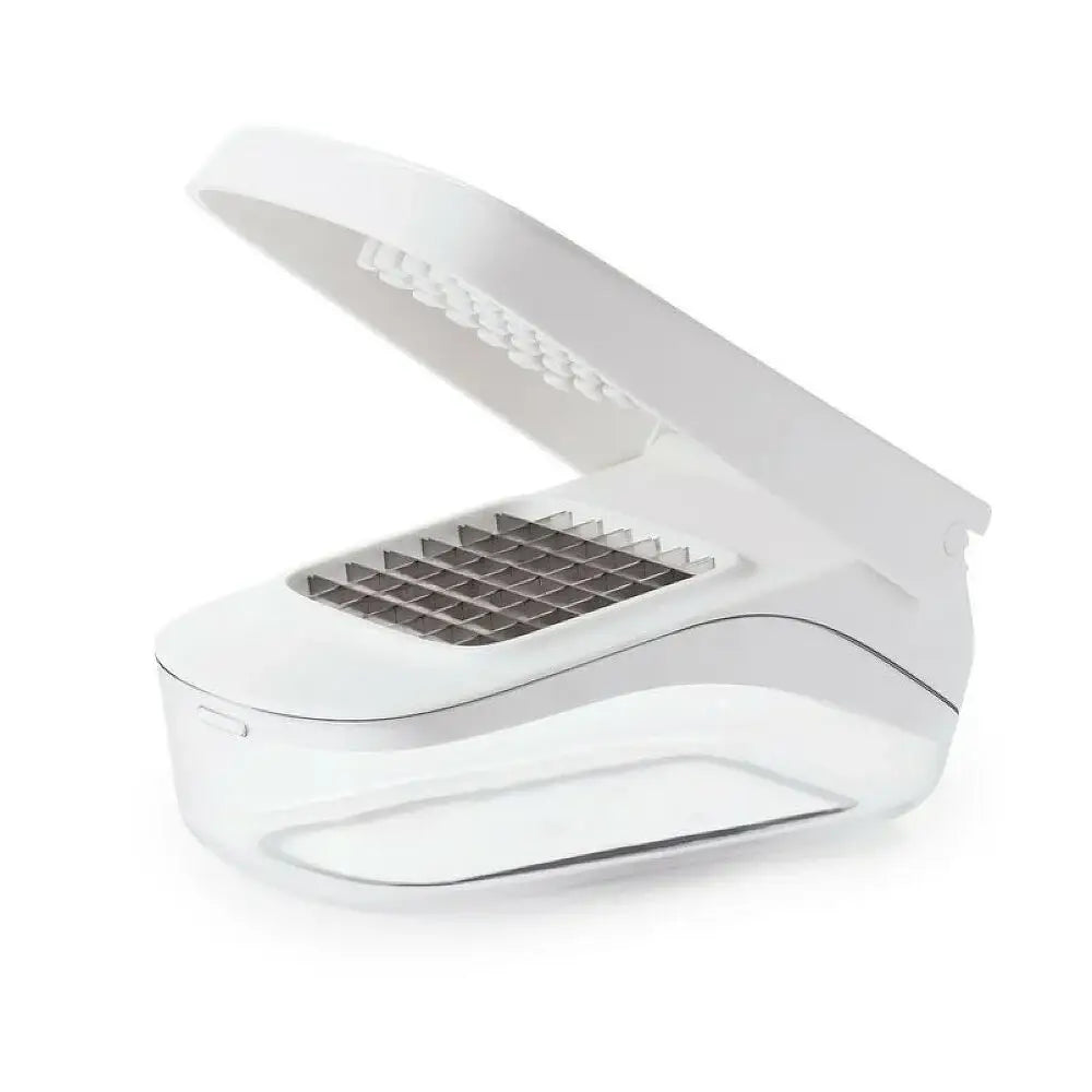 White vegetable food chopper on a white background