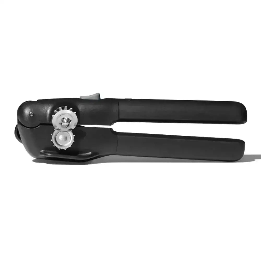 Black can opener on a white background