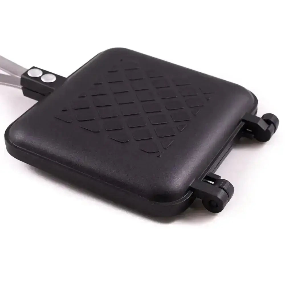 Black sandwich press on a white background