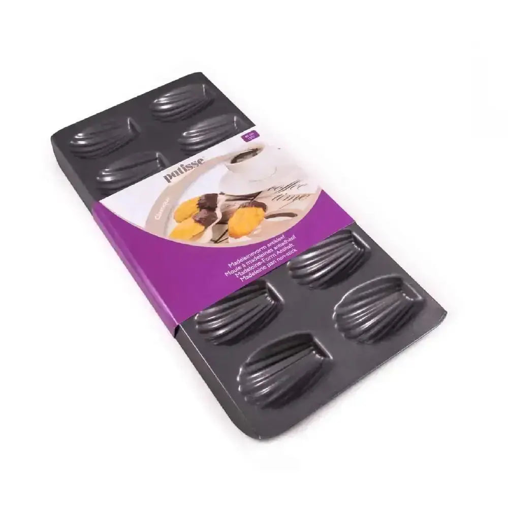 Bakeware set with purple packaging on a white background