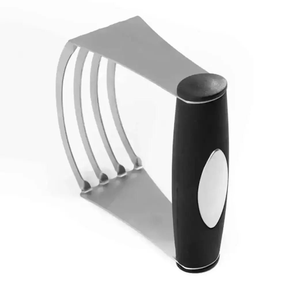 Black and silver kitchen tool on a white background