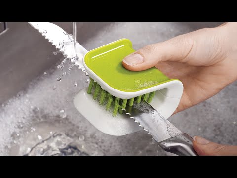 Joseph Joseph Knife & Cutlery Cleaning Brush Green