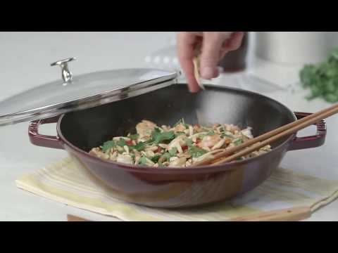 Staub Enamelled Cast Iron Wok 30cm