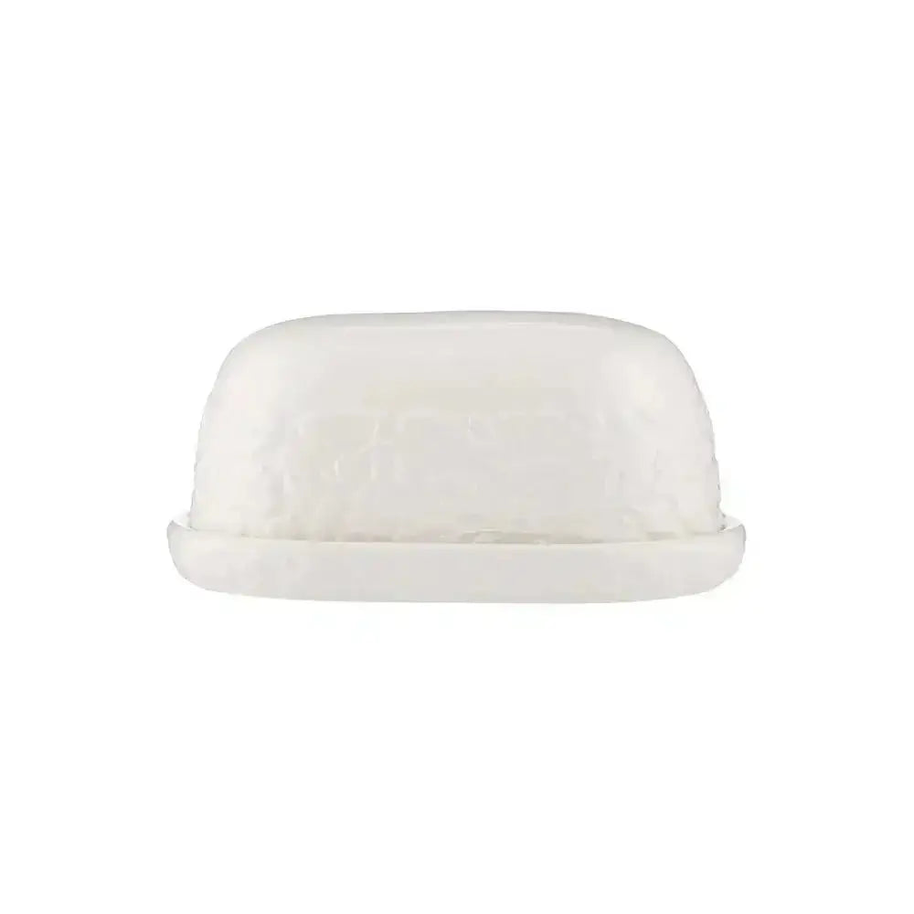 White ceramic Price & Kensington Acorn butter dish with a smooth rounded lid and matching base for butter storage