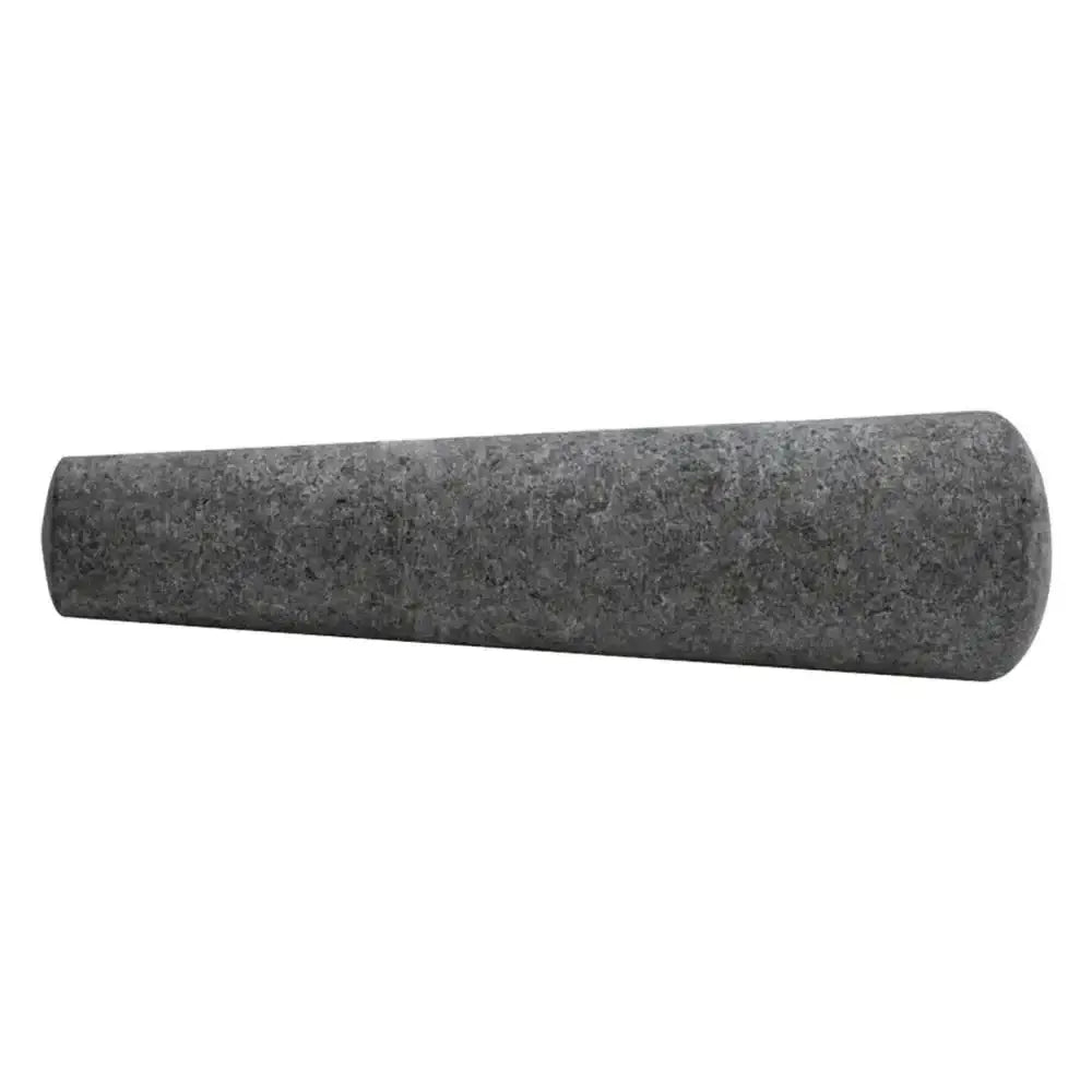 Regent granite mortar and pestle 15cm with a dark gray speckled stone cylindrical massage roller with rounded ends