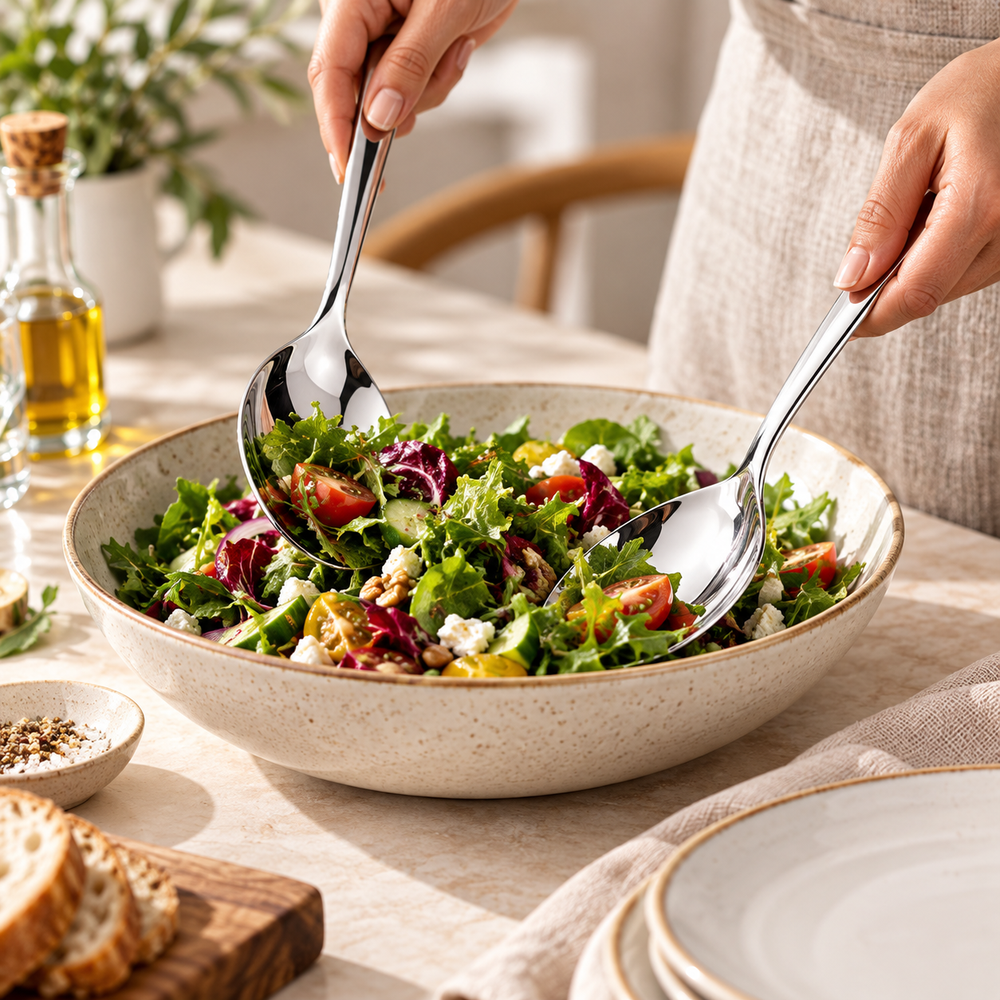 MasterClass Stainless Steel Serving Spoons Set of 2