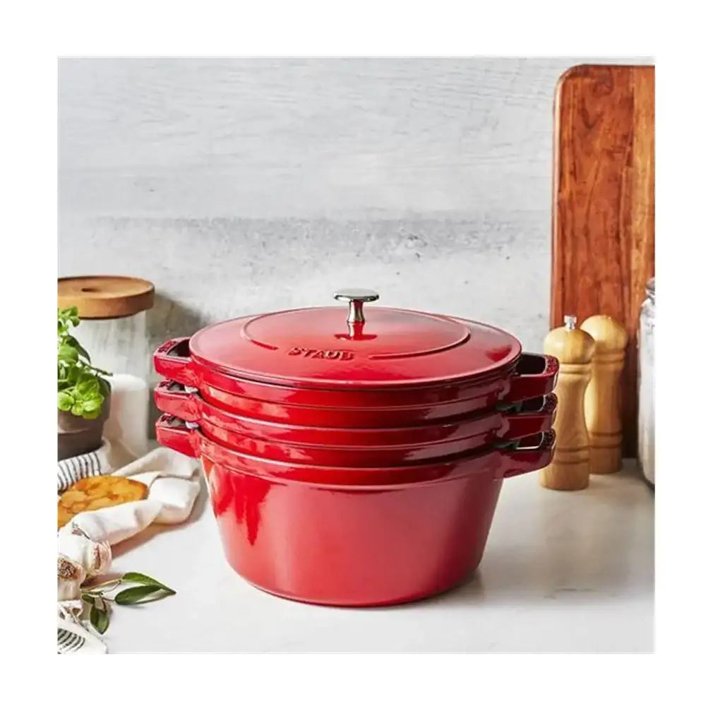 Staub Cast Iron Stackable 4 Piece Cookware Set