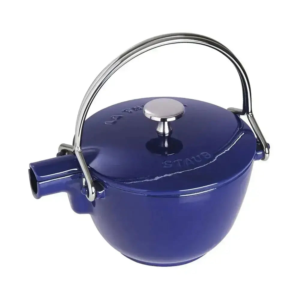 Staub Cast Iron Round Tea Pot 1.15L Dark Blue.