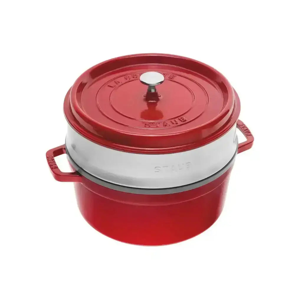 Staub Round Cast Iron Casserole & Steamer 5.2L.