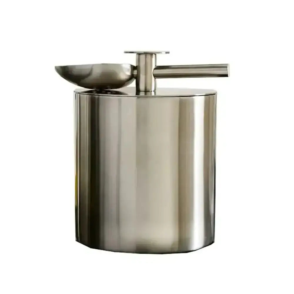 Tiara stainless steel insulated ice bucket with scoop 2.8L in sleek cylindrical design with integrated handle