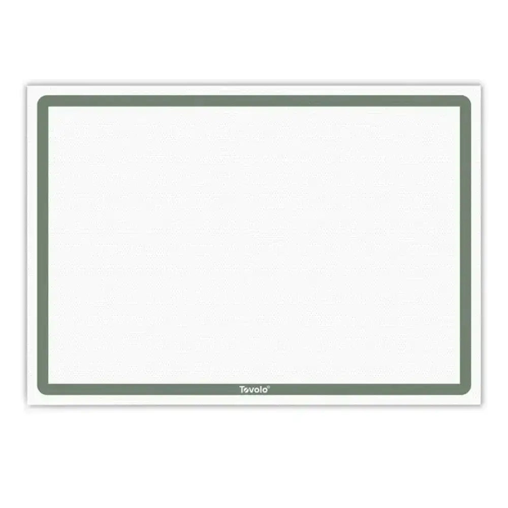 White baking mat with green frame and Tovolo logo on a white background