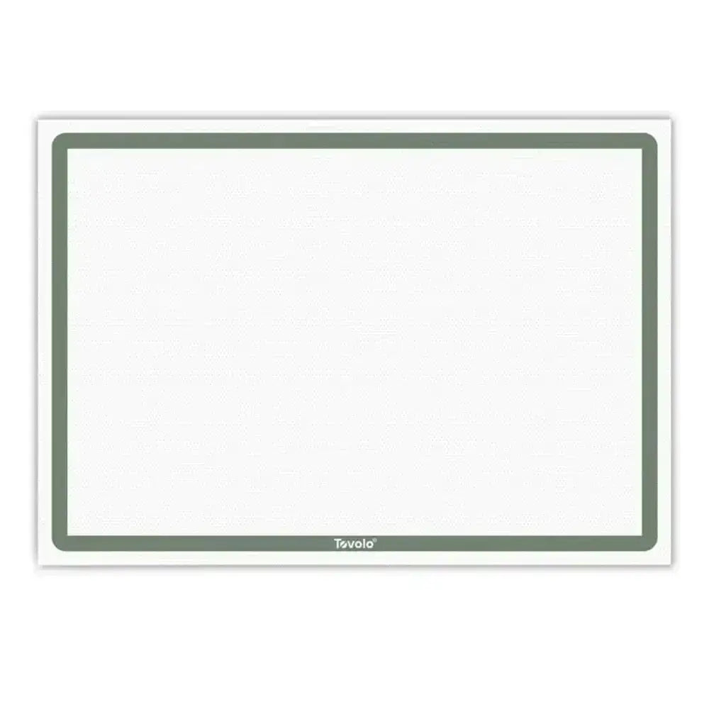 White baking mat with green frame and Tovolo logo on a white background