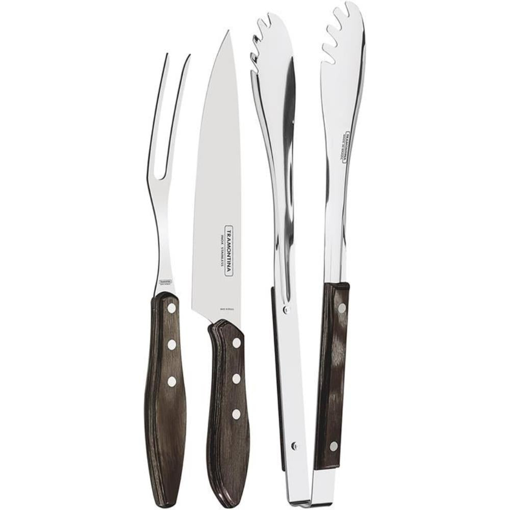 Tramontina Braai Carving Knife & Tongs Set 3pc