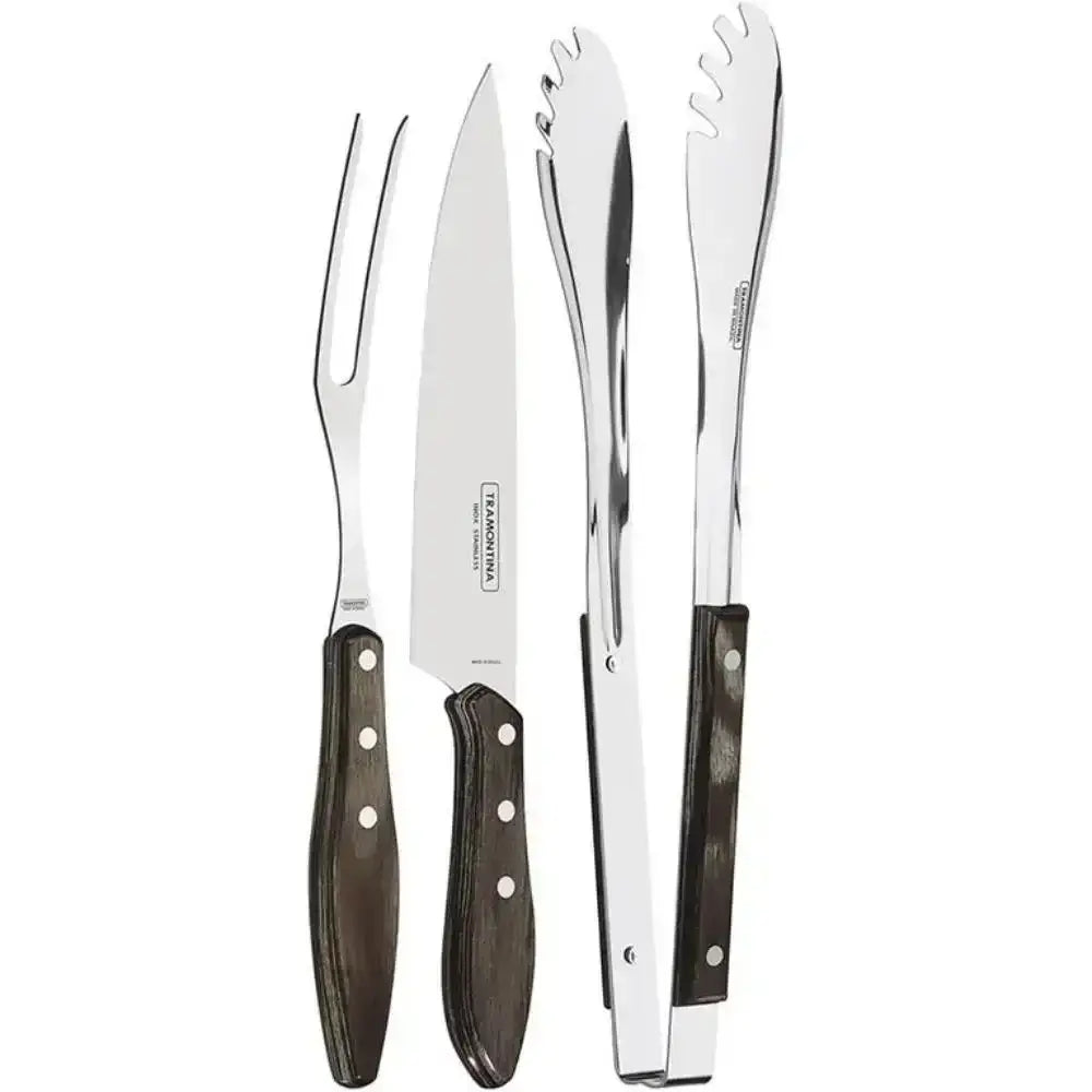 Tramontina Braai Carving Knife & Tongs Set 3pc.