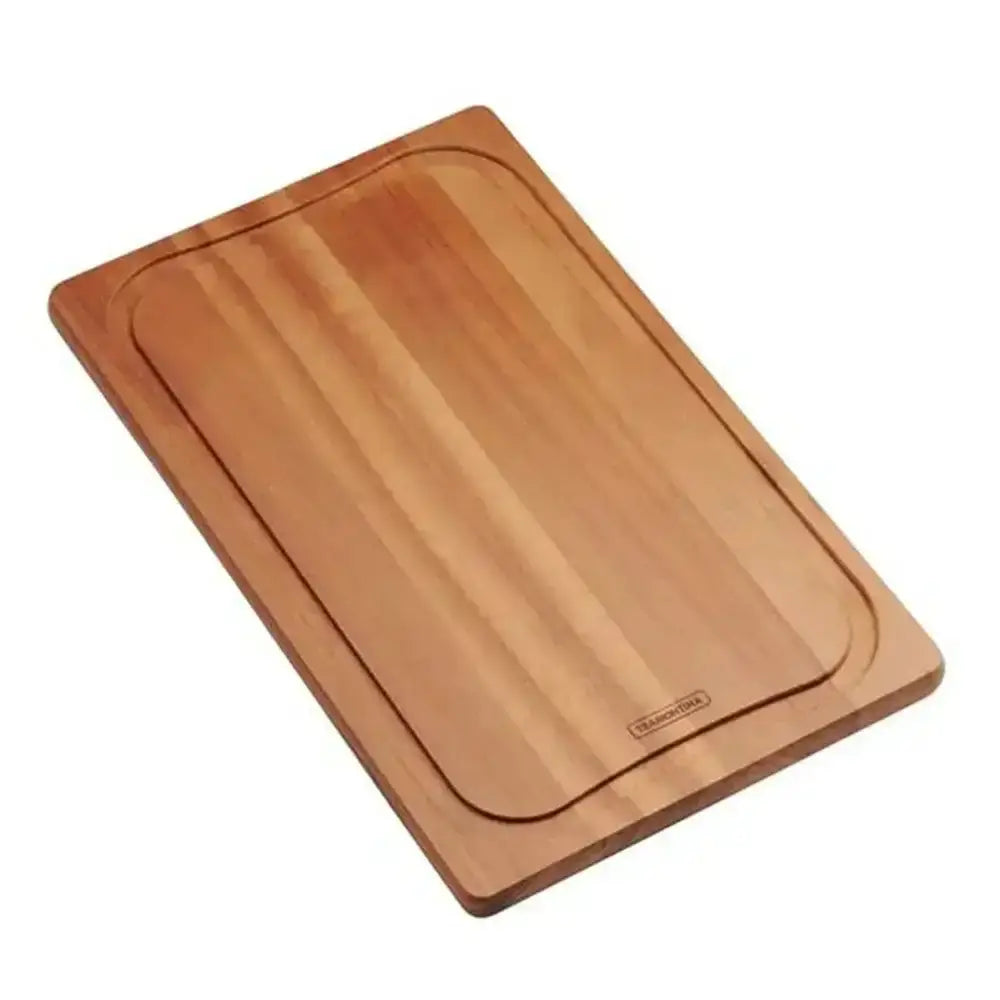 Wooden cutting board on a white background