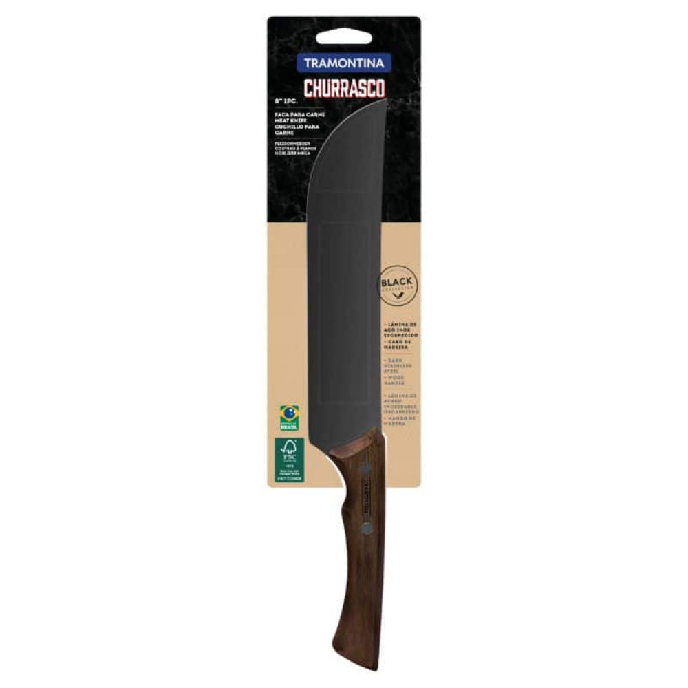 Tramontina Churrasco knife with packaging on a white background