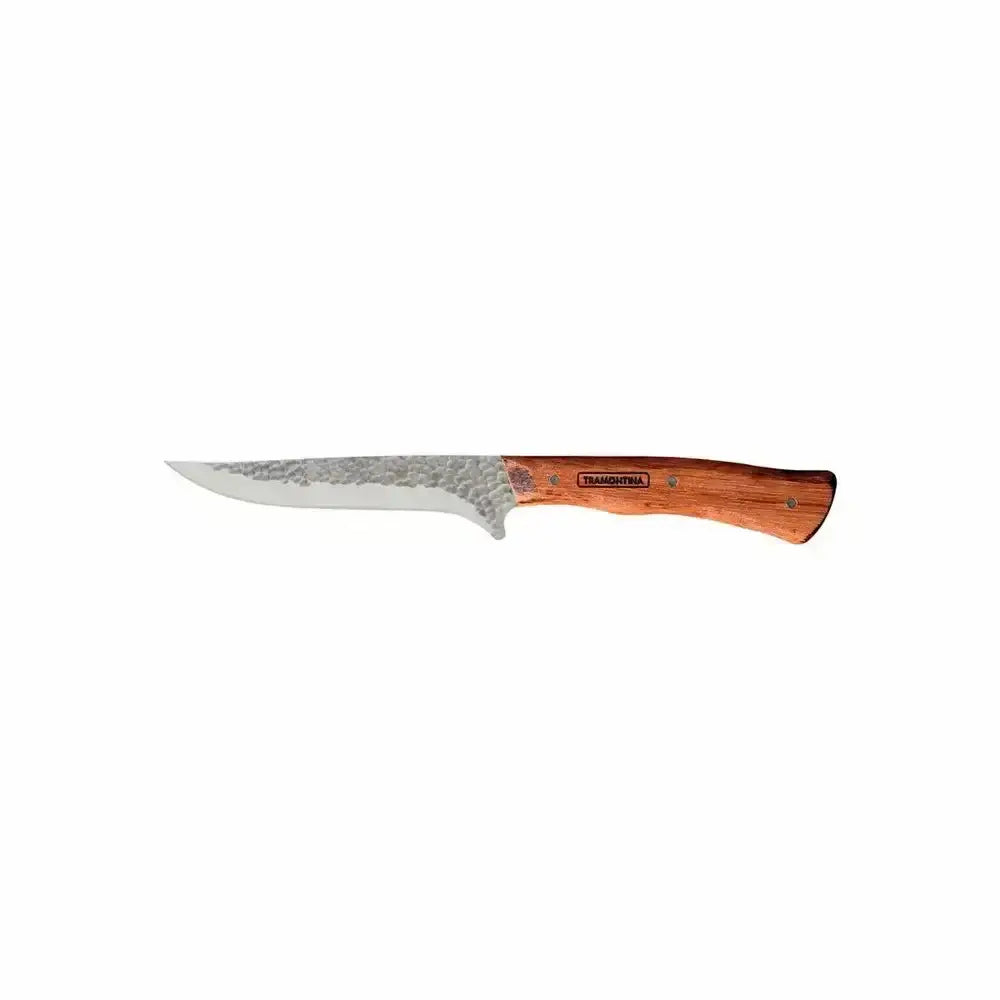 Knife with a wooden handle on a white background