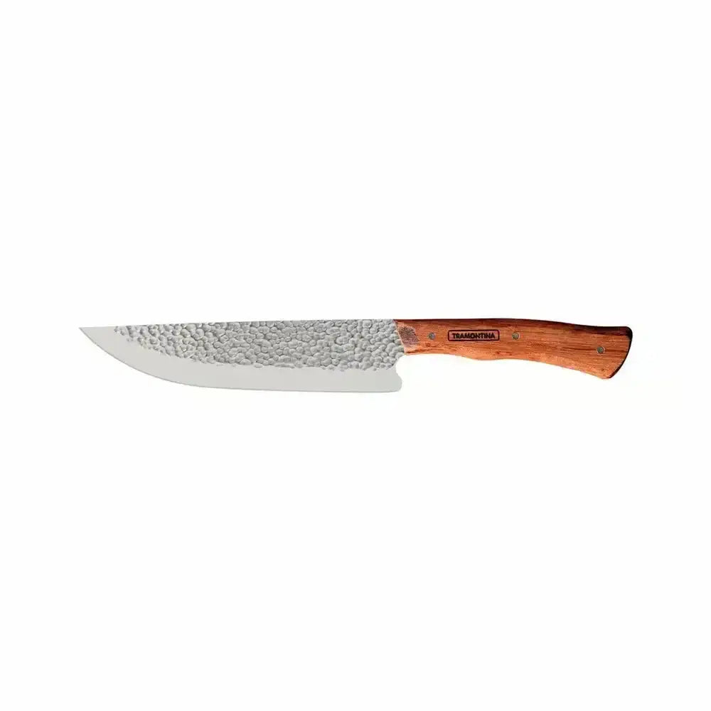 Knife with a wooden handle on a white background