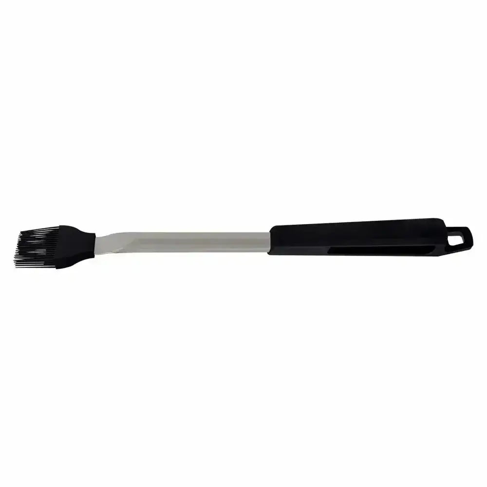 Barbecue brush with black bristle head and black handle on a white background