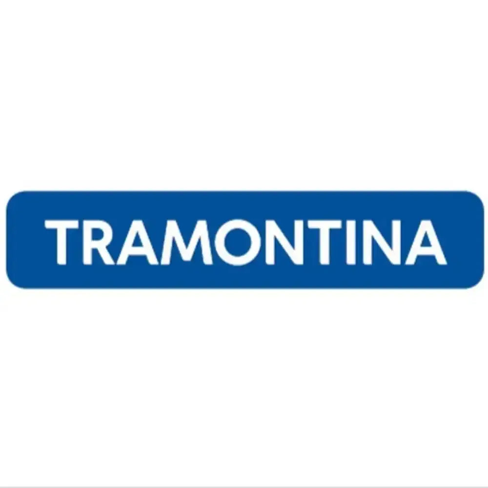 Tramontina blue and white kitchenware brand logo on a white background