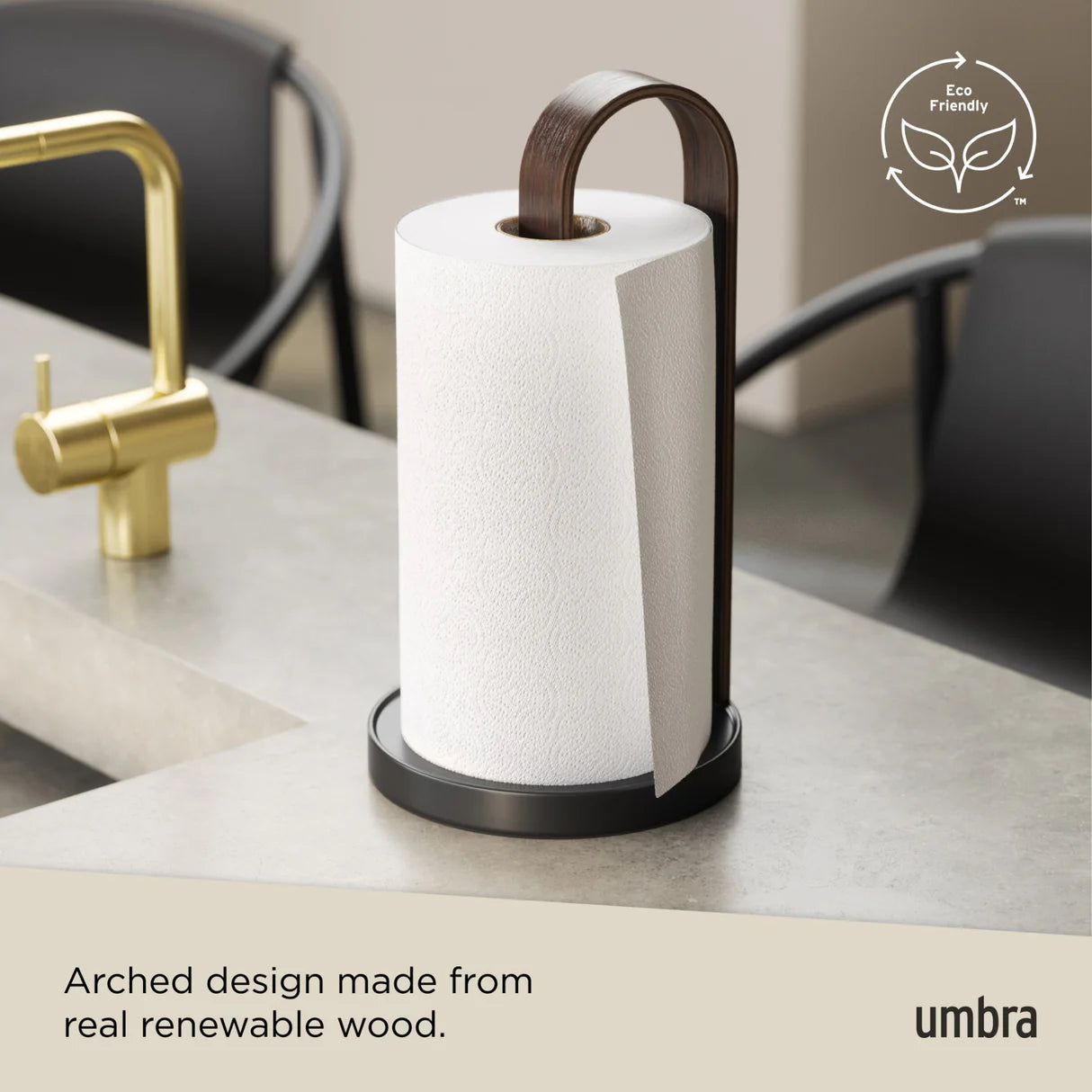 Umbra Bellwood Paper Towel Holder Walnut