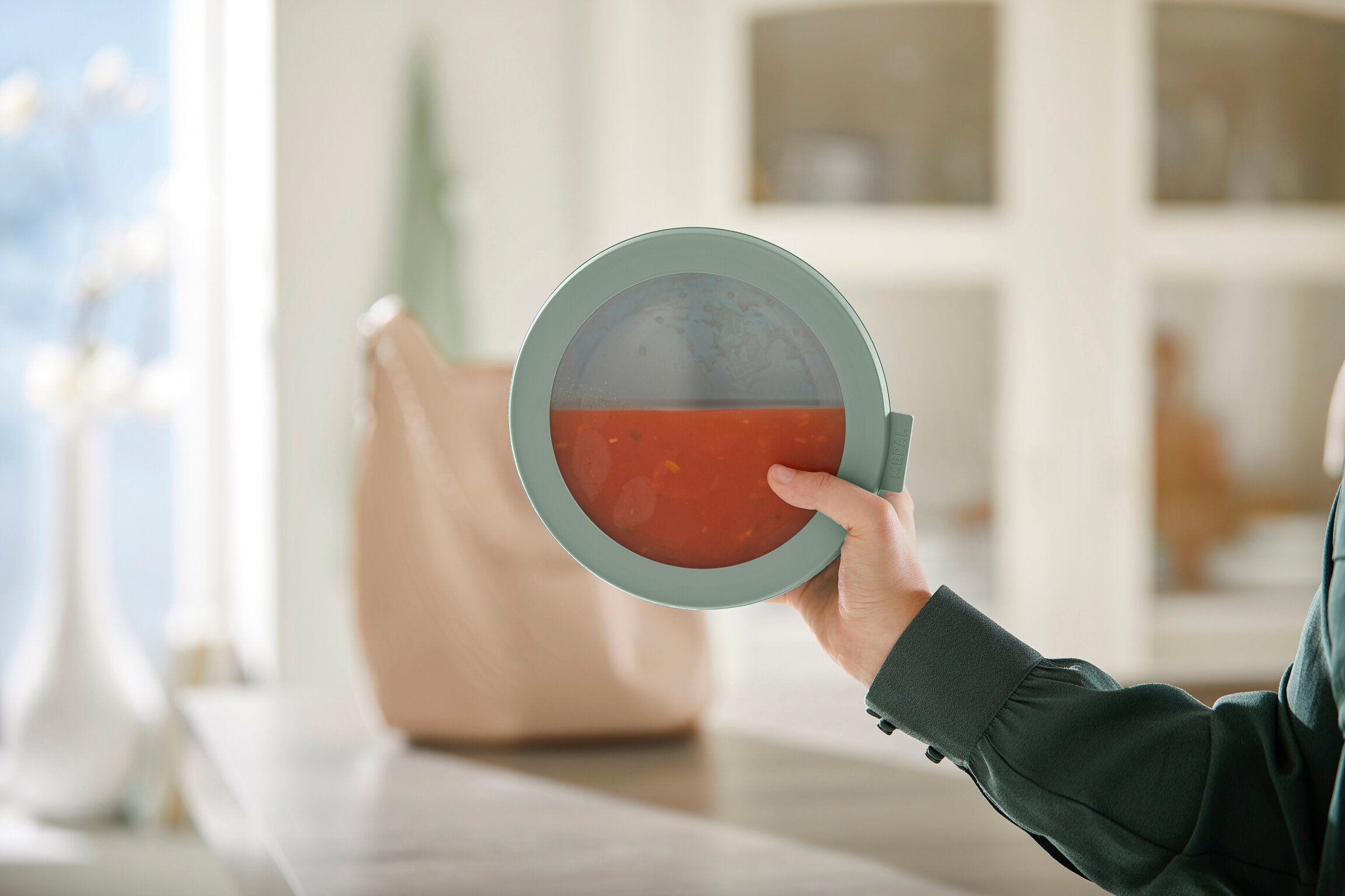 Mepal Cirqula Shallow Bowl 3 Piece Set Nordic Sage