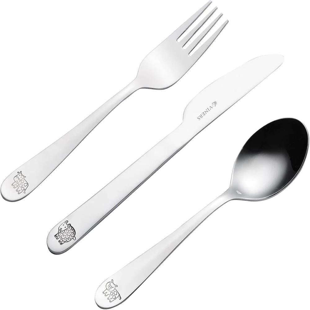 Viners Kids Stainless Steel Cutlery Set 3pc Farmyard
