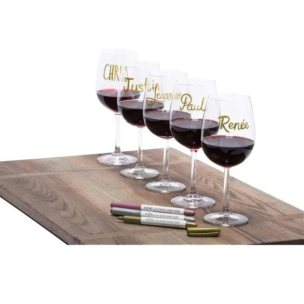AMT Wine Glass Writer Org Metallic Set 3