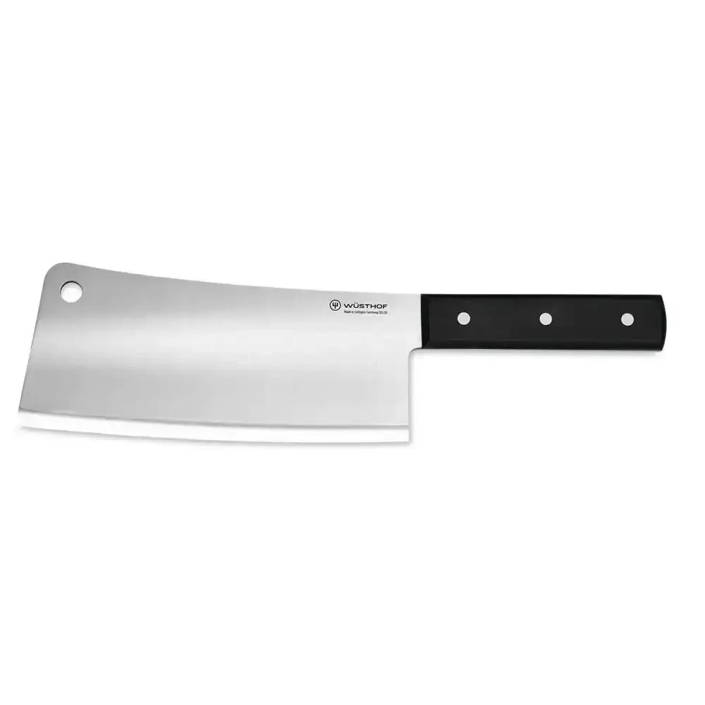 Meat cleaver with Wüsthof logo on a white background