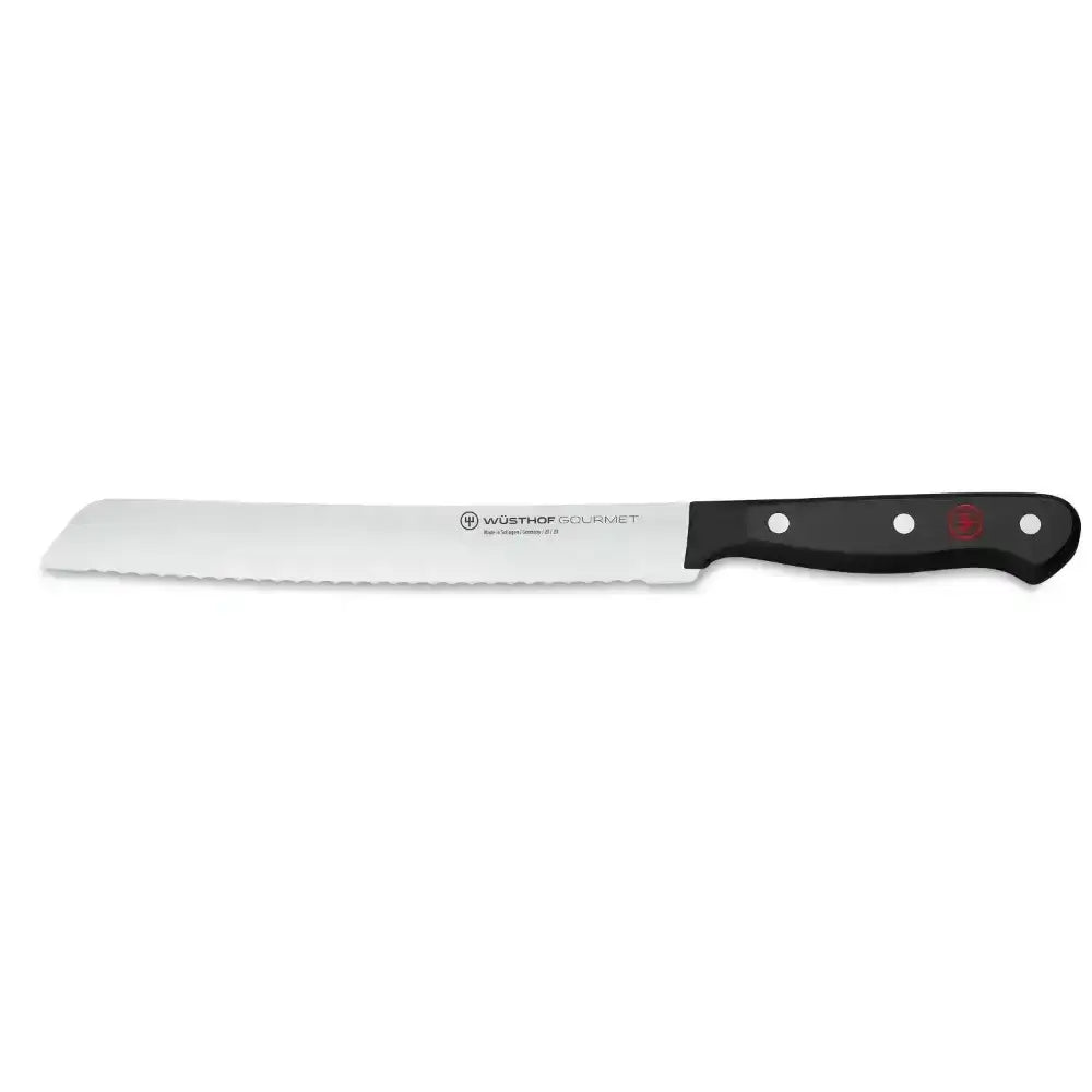 Knife with a black handle on a white background