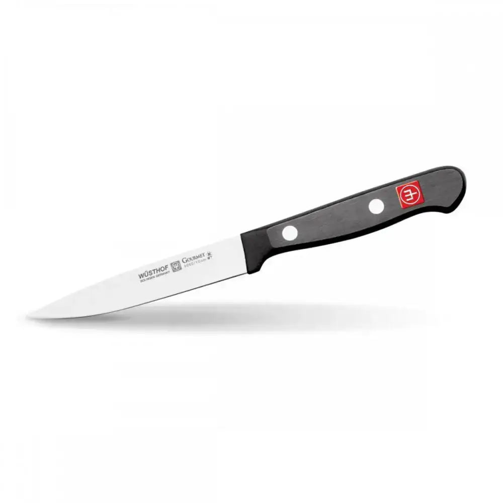 Knife with a brown handle on a white background
