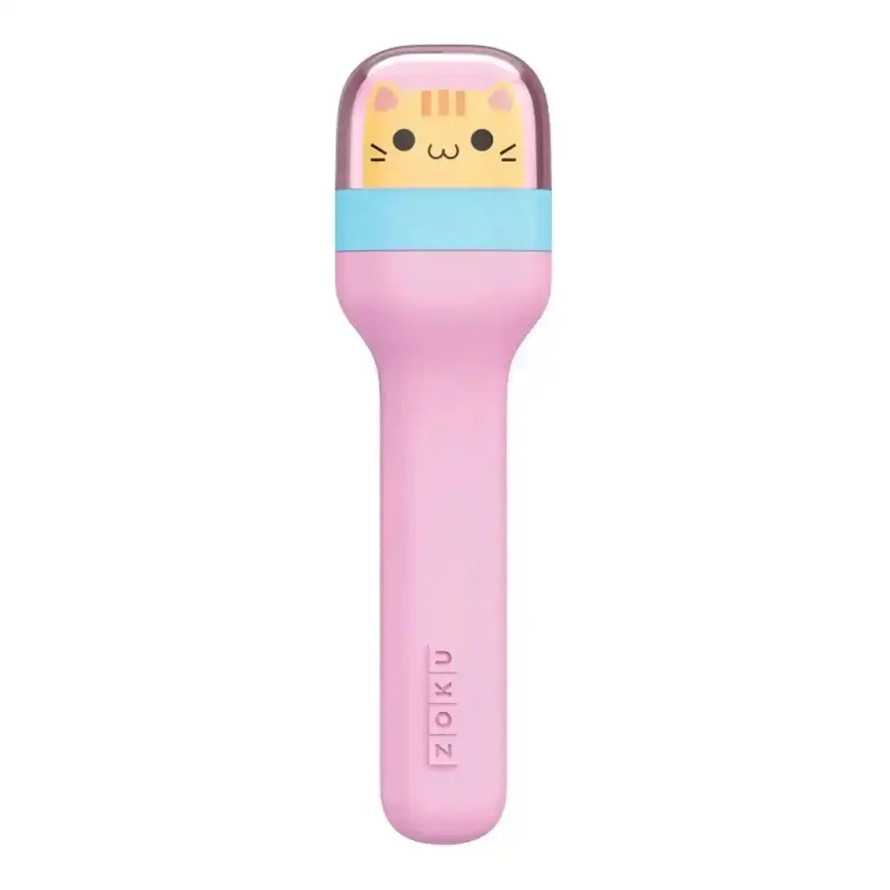 Pink Zoku product with a cartoon face on a white background