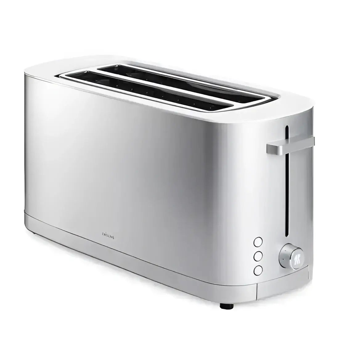 Silver toaster on a white background