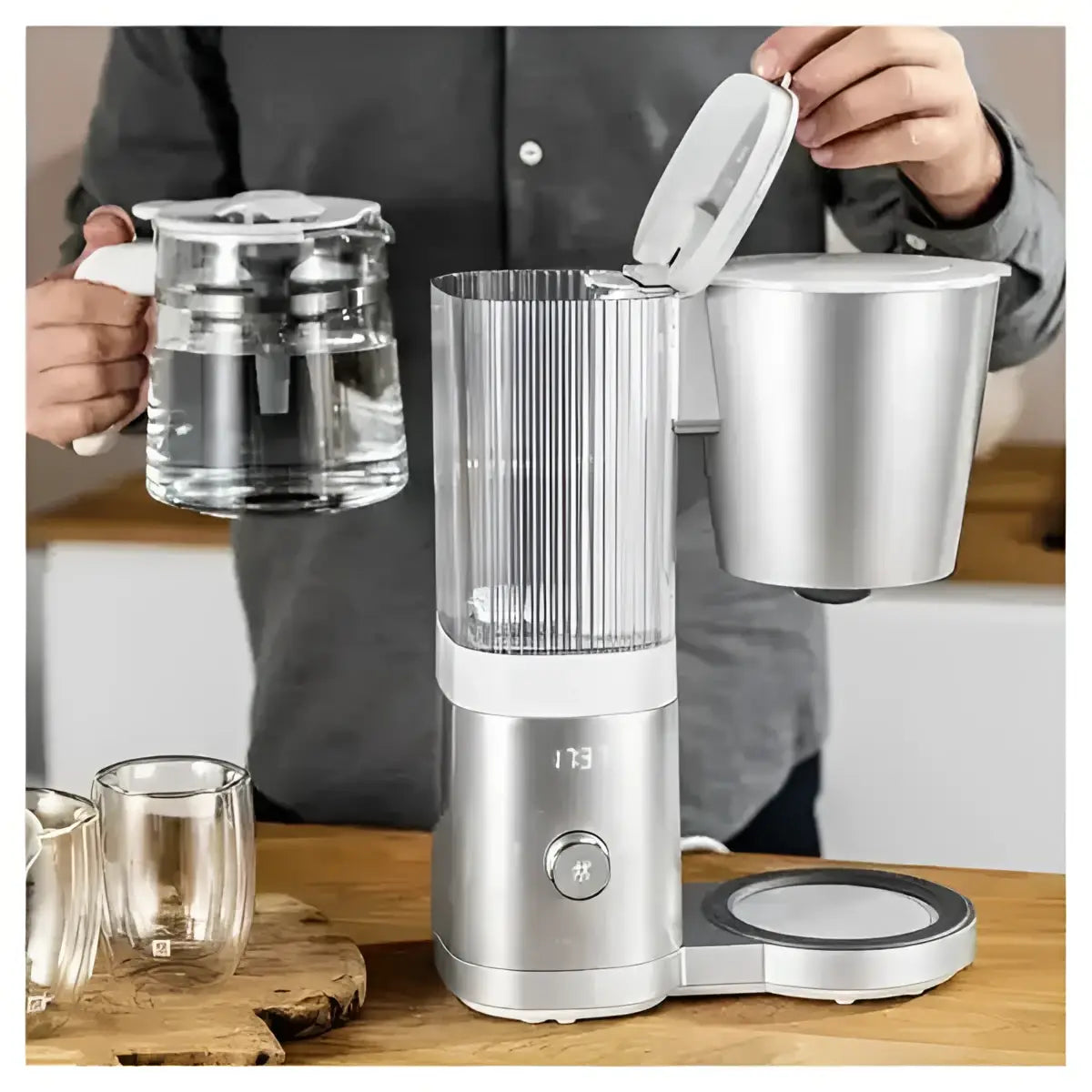 Zwilling Enfinigy Glass Drip 12 Cup Coffee Maker.