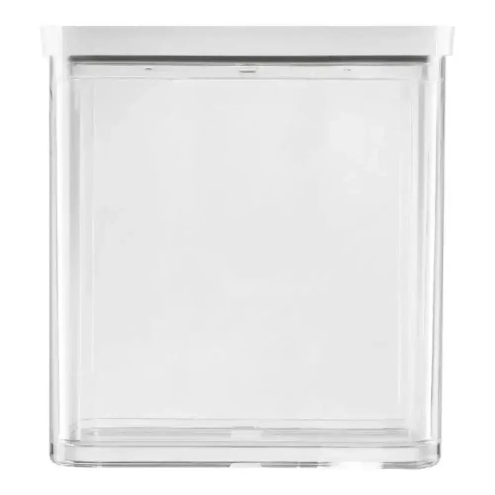 Clear glass container on a white background