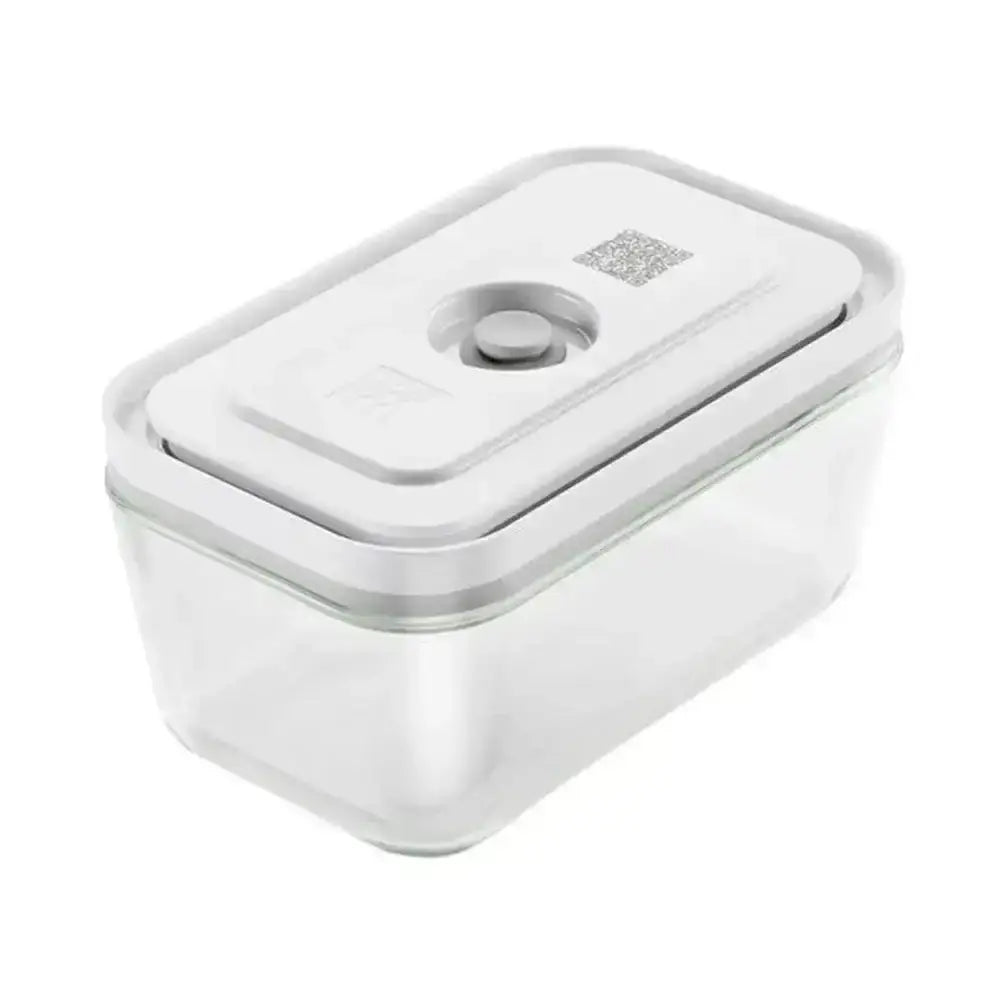 White rectangular container with a lid on a white background