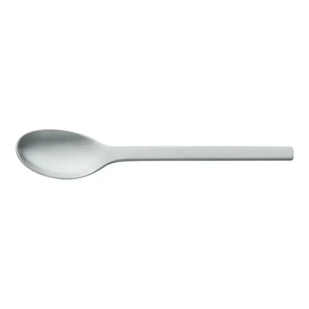 Silver spoon on a white background