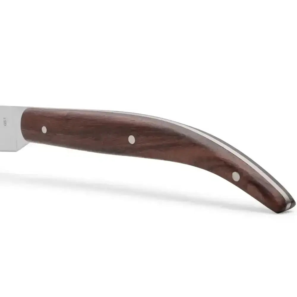 Knife with a wooden handle on a white background