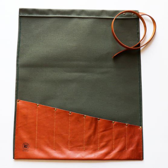 Pieter De Jager Canvas & Leather Knife Roll Bag - Cookin