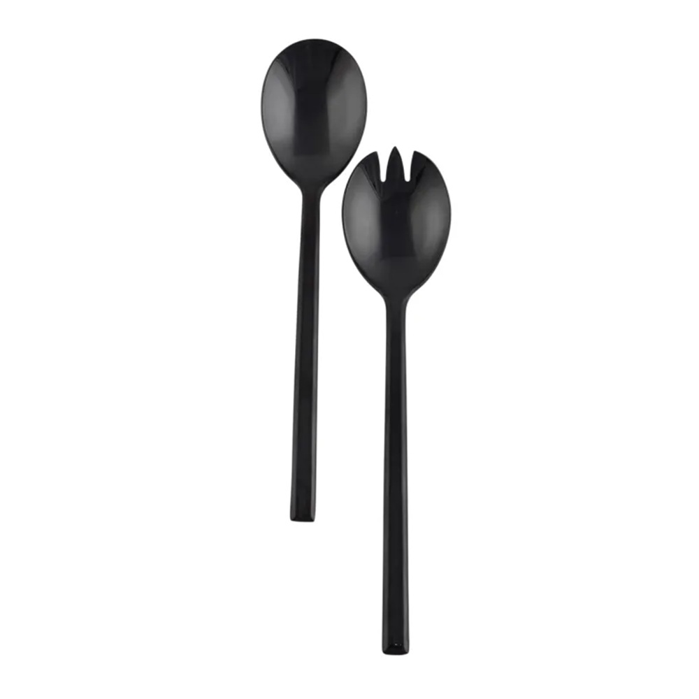Nicolson-Russell-Malta-Black-Salad-Servers-Set-of-2-1 Nicolson Russell Malta Black Salad Servers Set of 2 - Image 1